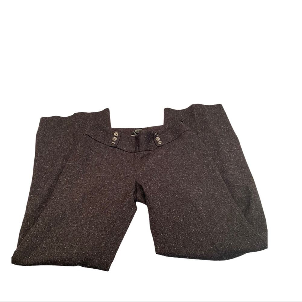 WHBM Donegal Tweed Wide Leg Pants 0 NWT Brown Charcoal Flecked - Picture 4 of 10